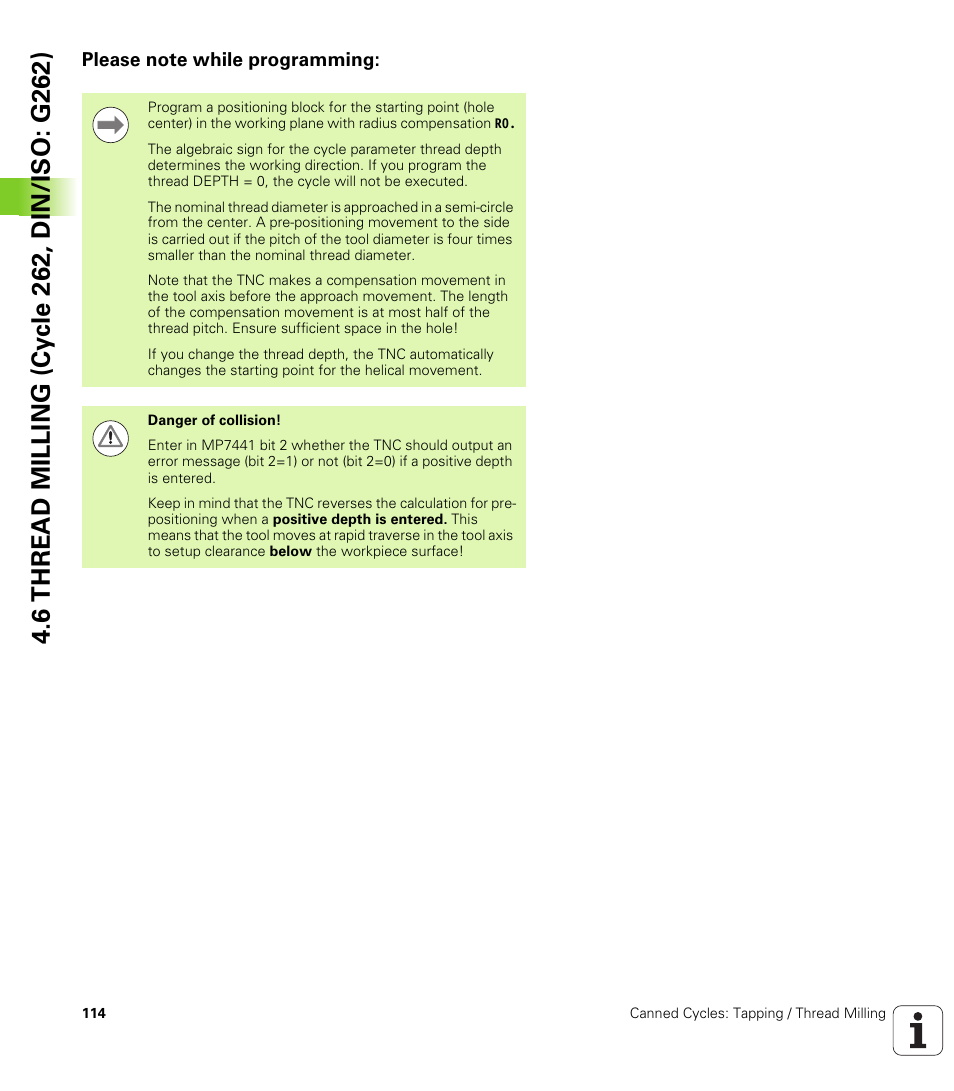 Please note while programming | HEIDENHAIN iTNC 530 (340 49x-05) Cycle programming User Manual | Page 114 / 497
