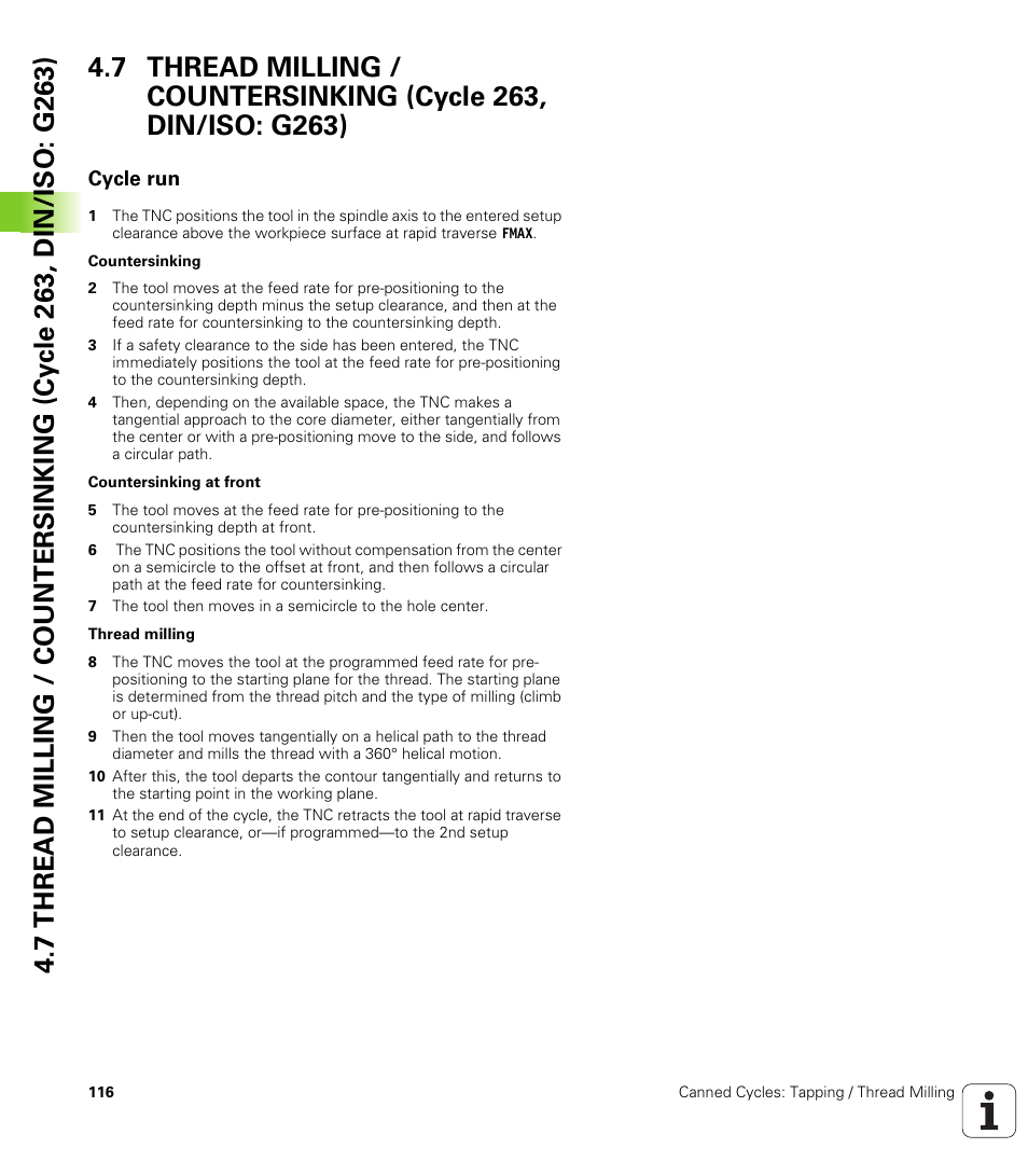 Cycle run | HEIDENHAIN iTNC 530 (340 49x-05) Cycle programming User Manual | Page 116 / 497