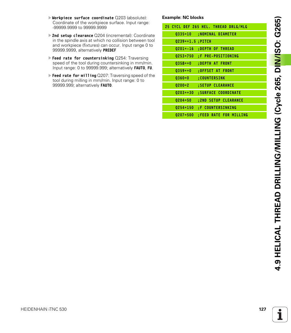 HEIDENHAIN iTNC 530 (340 49x-05) Cycle programming User Manual | Page 127 / 497