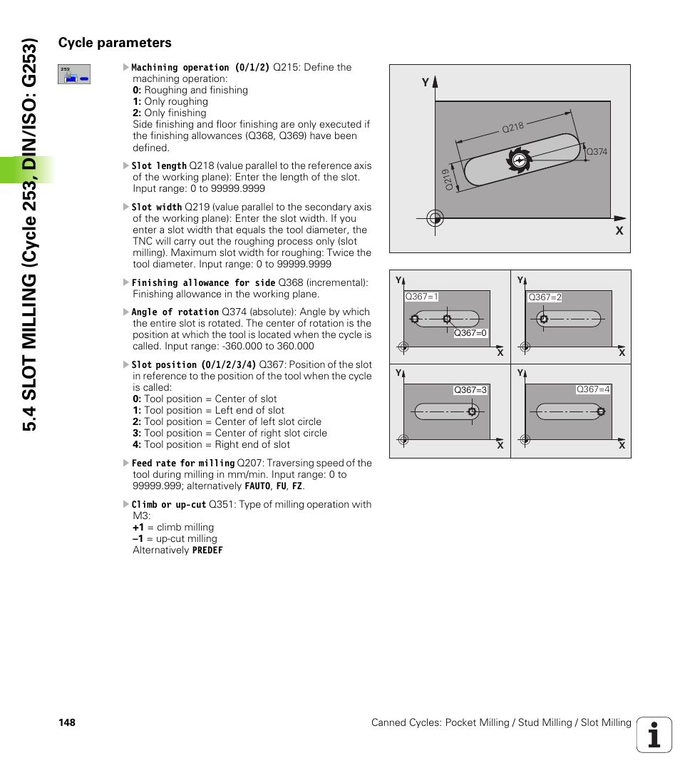 Cycle parameters | HEIDENHAIN iTNC 530 (340 49x-05) Cycle programming User Manual | Page 148 / 497