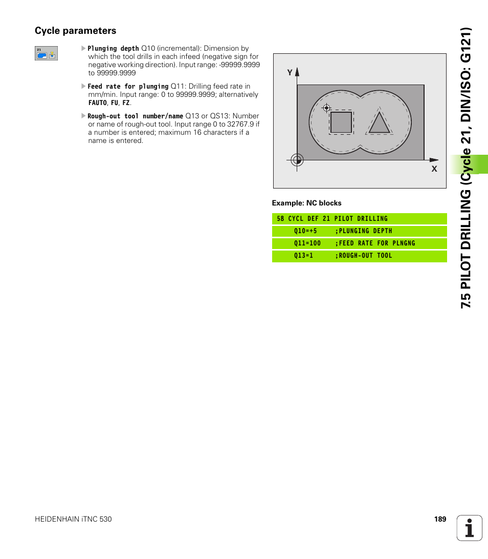Cycle parameters | HEIDENHAIN iTNC 530 (340 49x-05) Cycle programming User Manual | Page 189 / 497