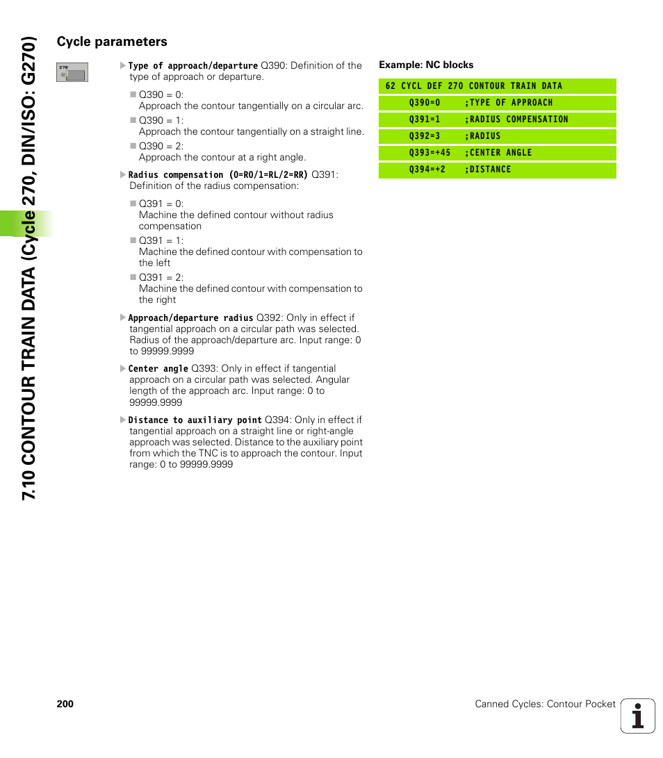 Cycle parameters | HEIDENHAIN iTNC 530 (340 49x-05) Cycle programming User Manual | Page 200 / 497