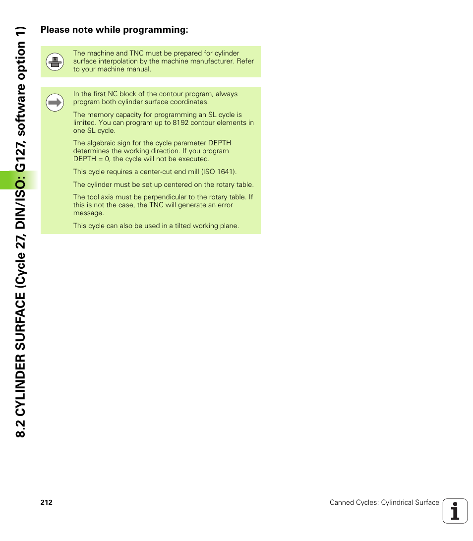 Please note while programming | HEIDENHAIN iTNC 530 (340 49x-05) Cycle programming User Manual | Page 212 / 497