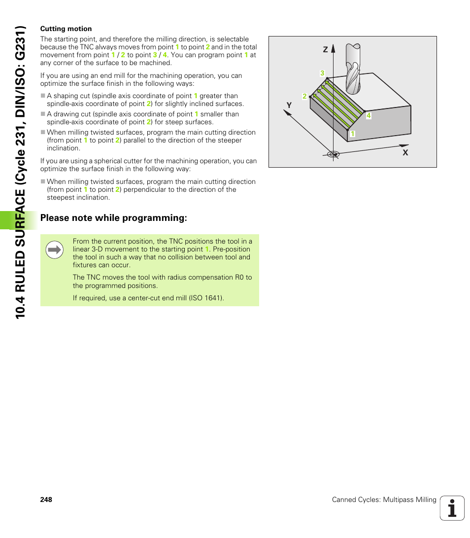 Please note while programming | HEIDENHAIN iTNC 530 (340 49x-05) Cycle programming User Manual | Page 248 / 497