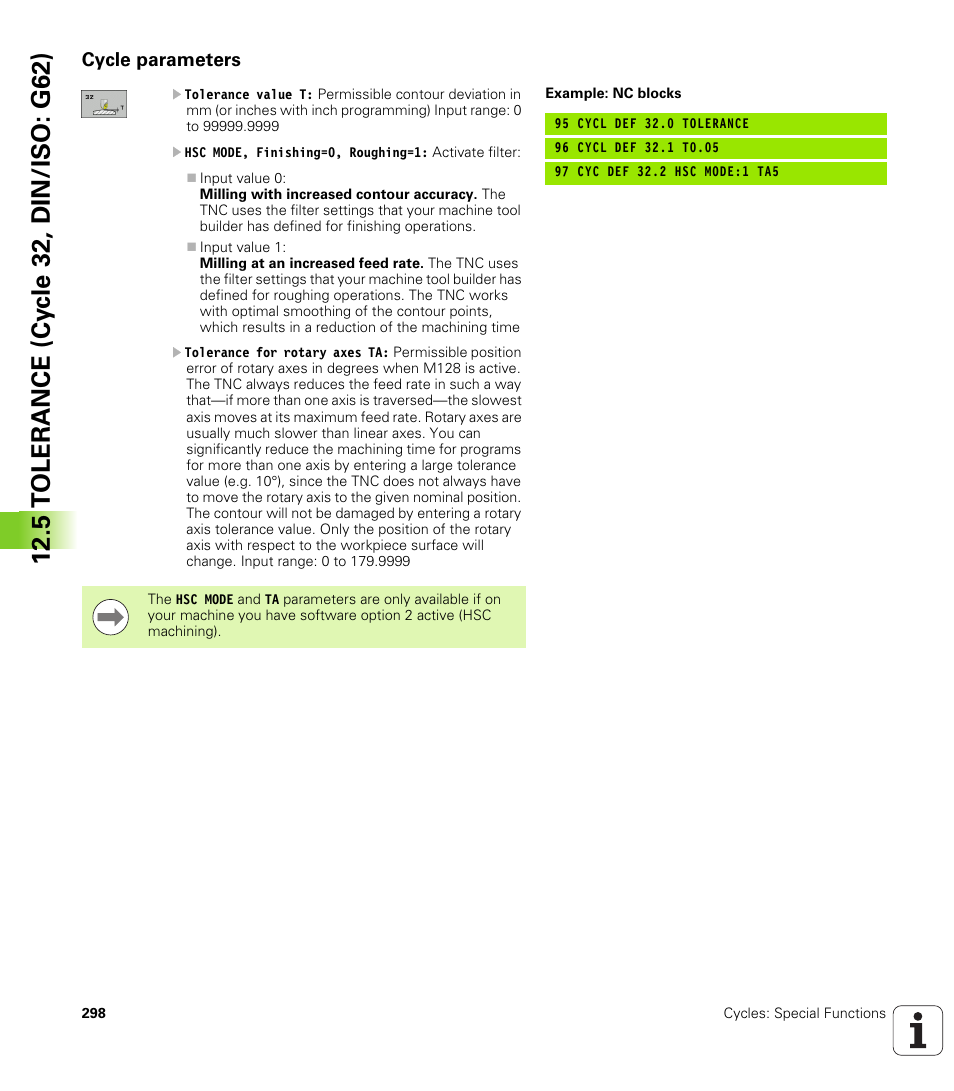 Cycle parameters | HEIDENHAIN iTNC 530 (340 49x-05) Cycle programming User Manual | Page 298 / 497