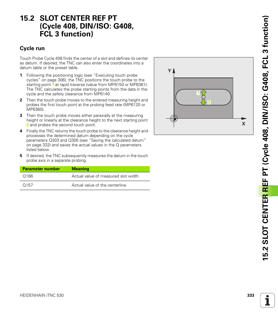 Cycle run | HEIDENHAIN iTNC 530 (340 49x-05) Cycle programming User Manual | Page 333 / 497