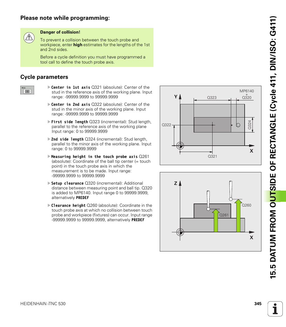 Please note while programming, Cycle parameters | HEIDENHAIN iTNC 530 (340 49x-05) Cycle programming User Manual | Page 345 / 497