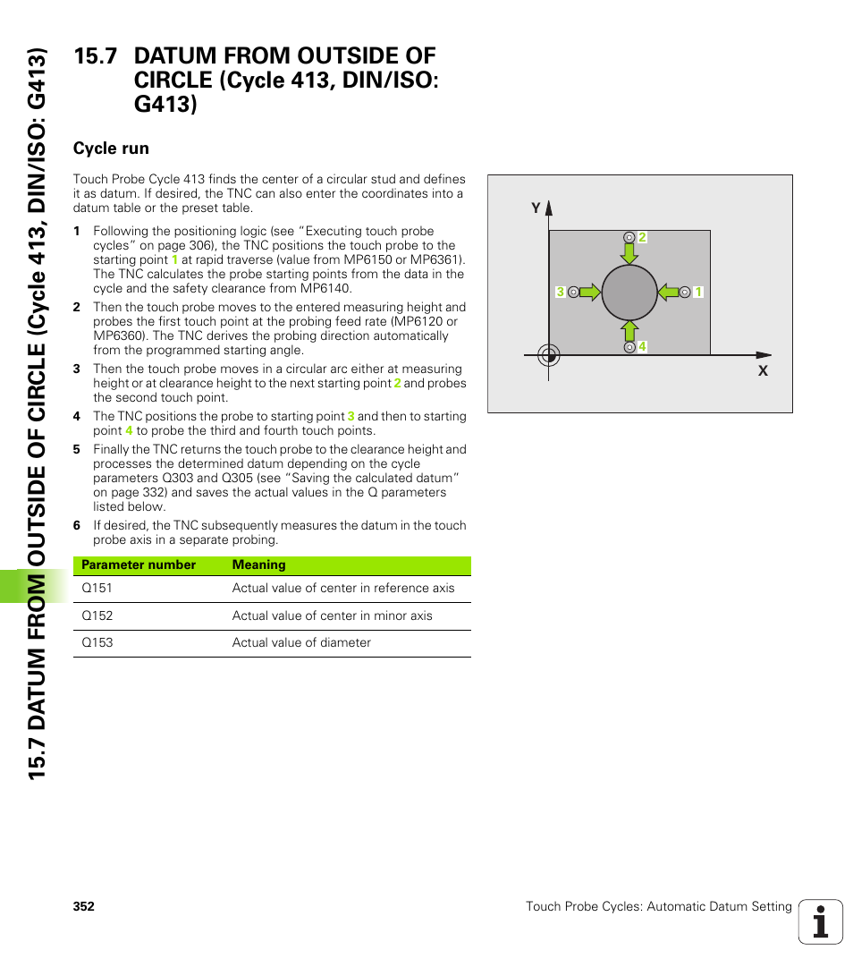 Cycle run | HEIDENHAIN iTNC 530 (340 49x-05) Cycle programming User Manual | Page 352 / 497