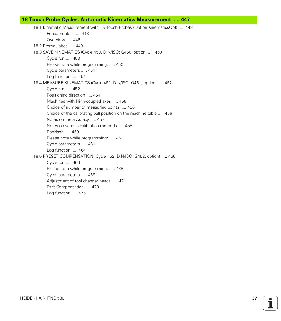 HEIDENHAIN iTNC 530 (340 49x-05) Cycle programming User Manual | Page 37 / 497