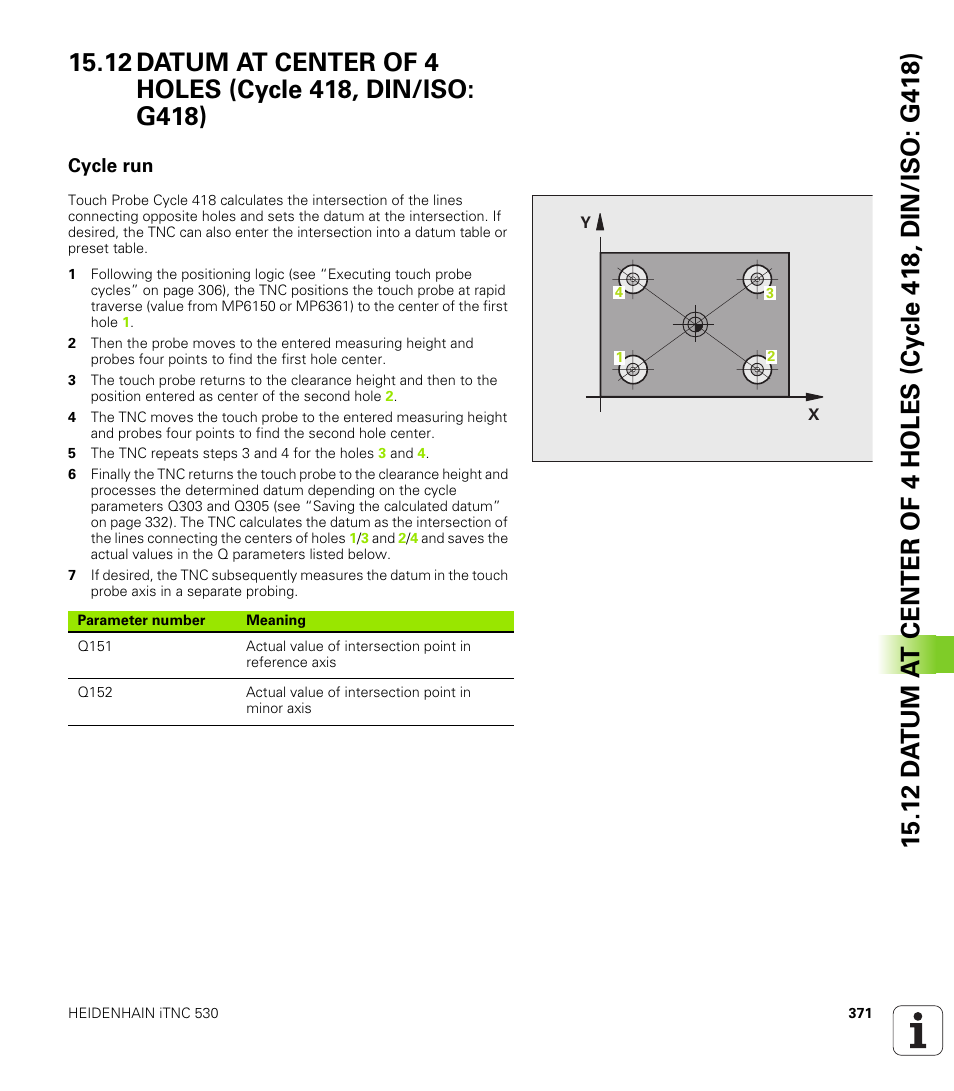 Cycle run | HEIDENHAIN iTNC 530 (340 49x-05) Cycle programming User Manual | Page 371 / 497