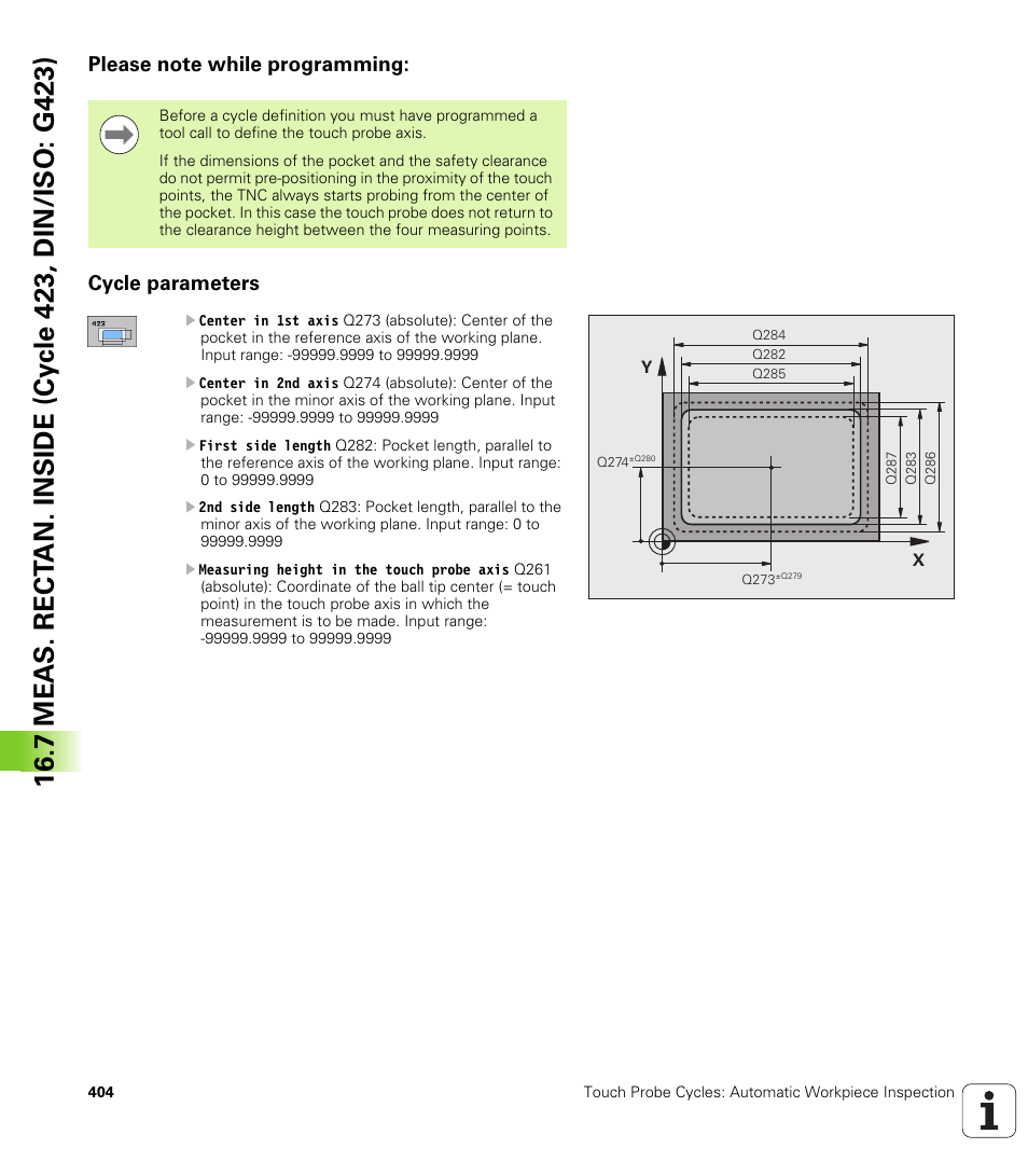 Please note while programming, Cycle parameters | HEIDENHAIN iTNC 530 (340 49x-05) Cycle programming User Manual | Page 404 / 497