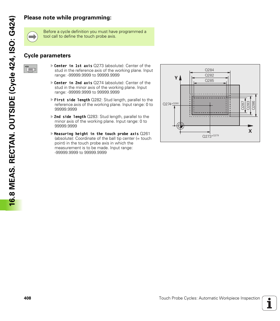 Please note while programming, Cycle parameters | HEIDENHAIN iTNC 530 (340 49x-05) Cycle programming User Manual | Page 408 / 497