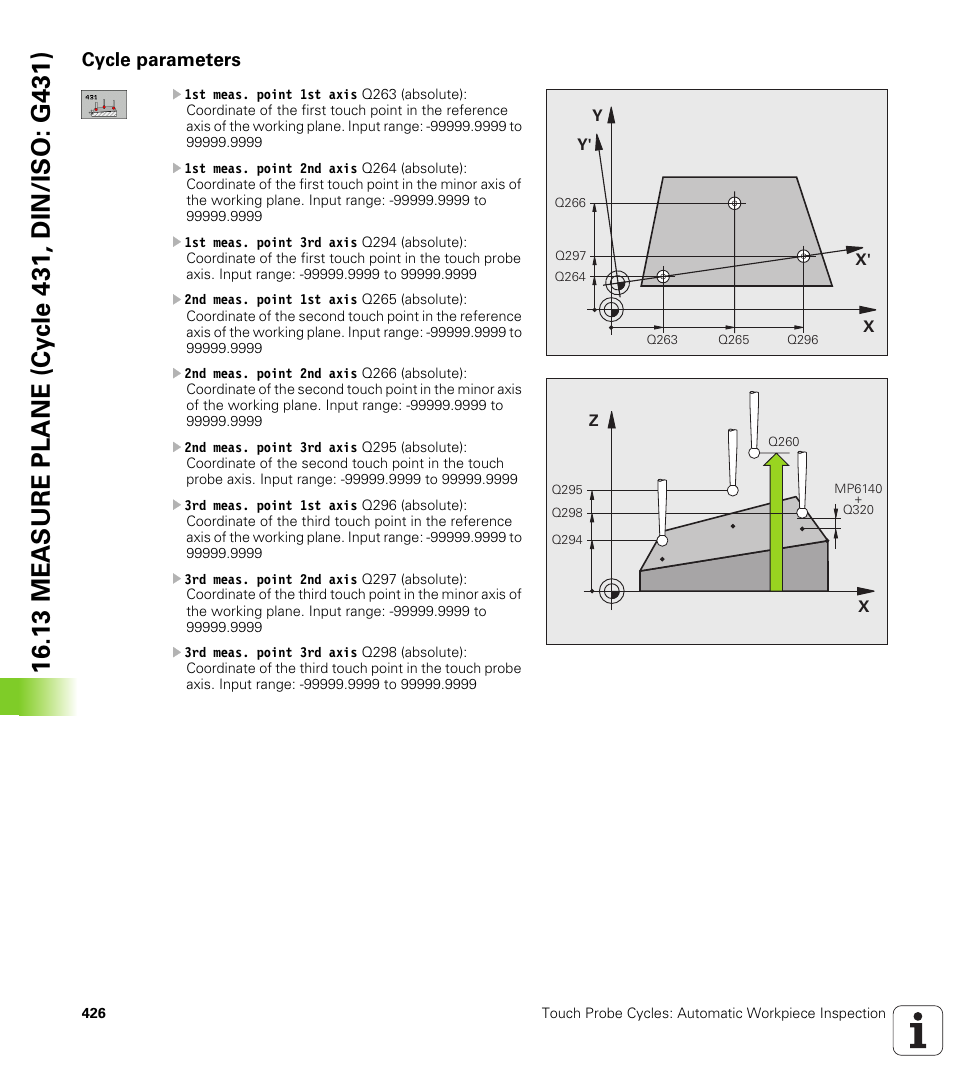 Cycle parameters | HEIDENHAIN iTNC 530 (340 49x-05) Cycle programming User Manual | Page 426 / 497