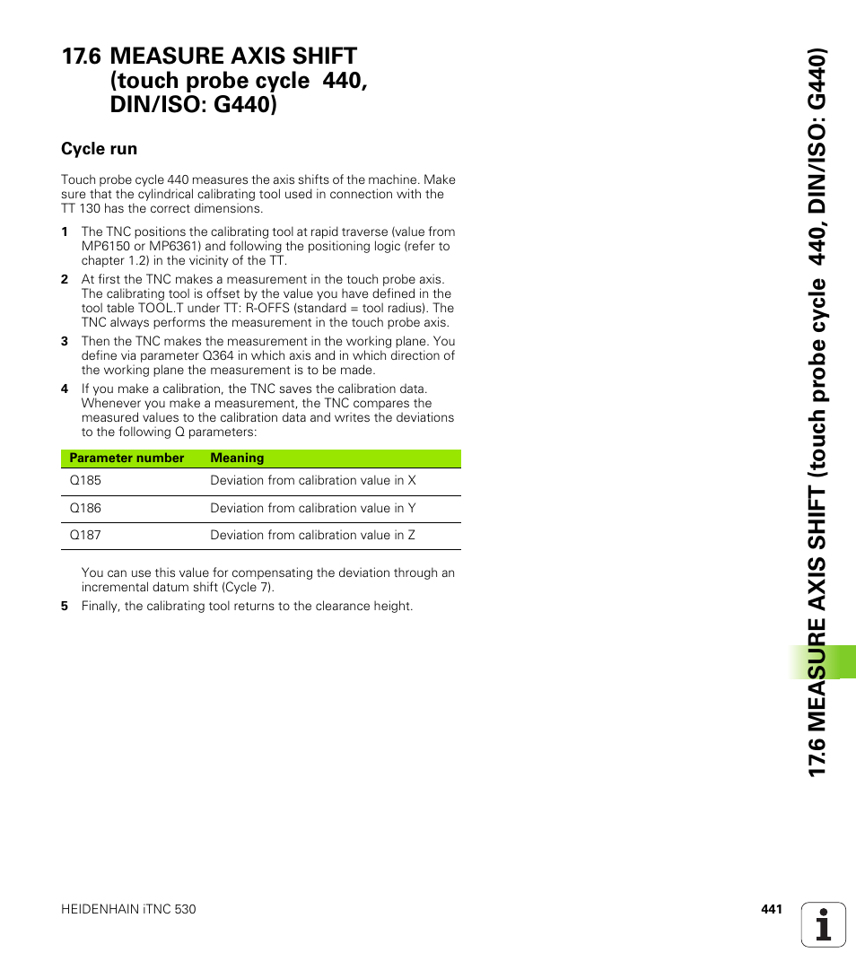 Cycle run | HEIDENHAIN iTNC 530 (340 49x-05) Cycle programming User Manual | Page 441 / 497