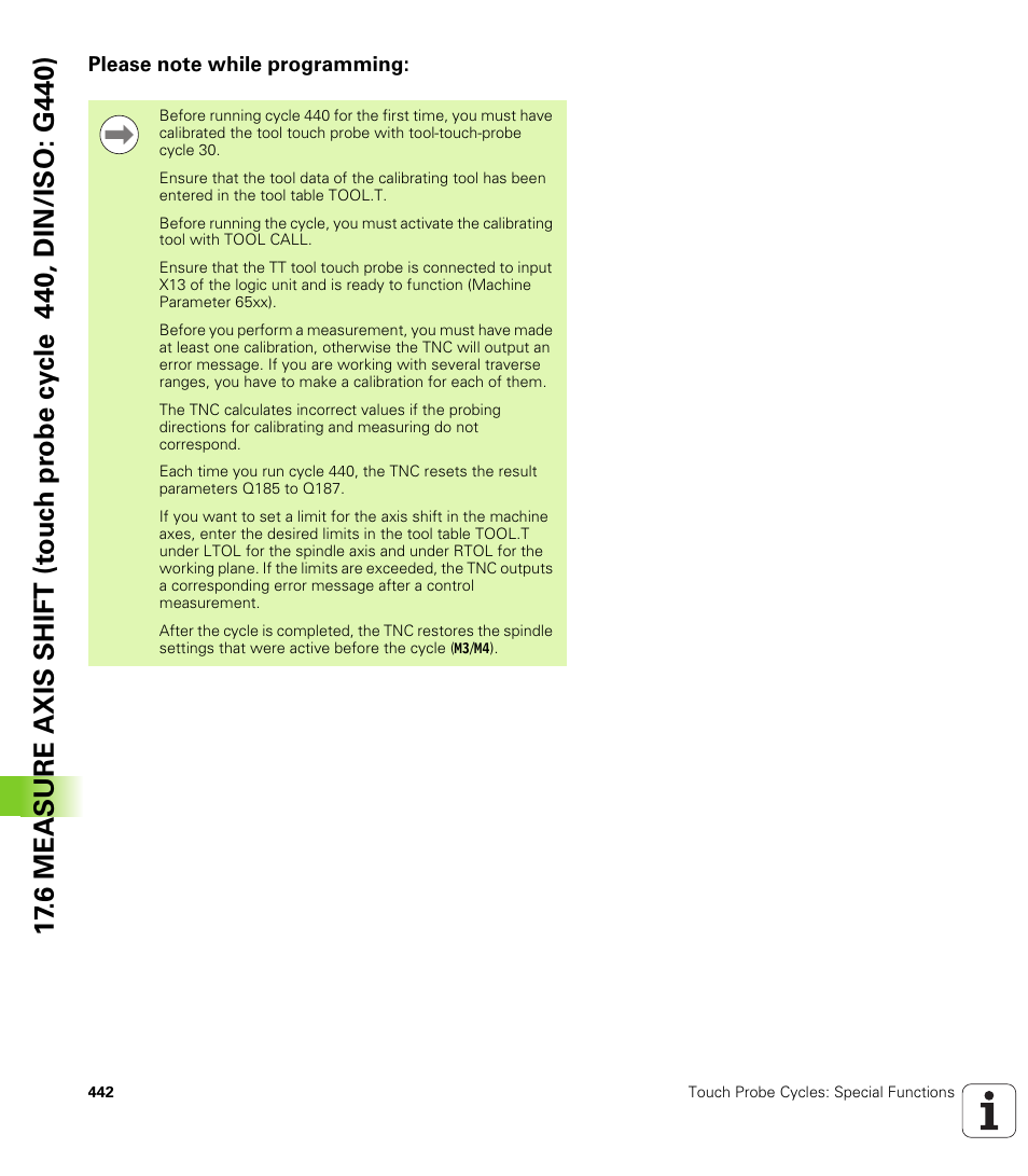 Please note while programming | HEIDENHAIN iTNC 530 (340 49x-05) Cycle programming User Manual | Page 442 / 497