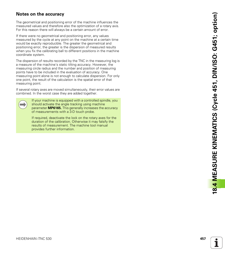 Notes on the accuracy | HEIDENHAIN iTNC 530 (340 49x-05) Cycle programming User Manual | Page 457 / 497