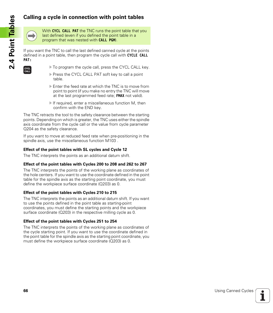 Calling a cycle in connection with point tables, 4 p o int t a bles | HEIDENHAIN iTNC 530 (340 49x-05) Cycle programming User Manual | Page 66 / 497