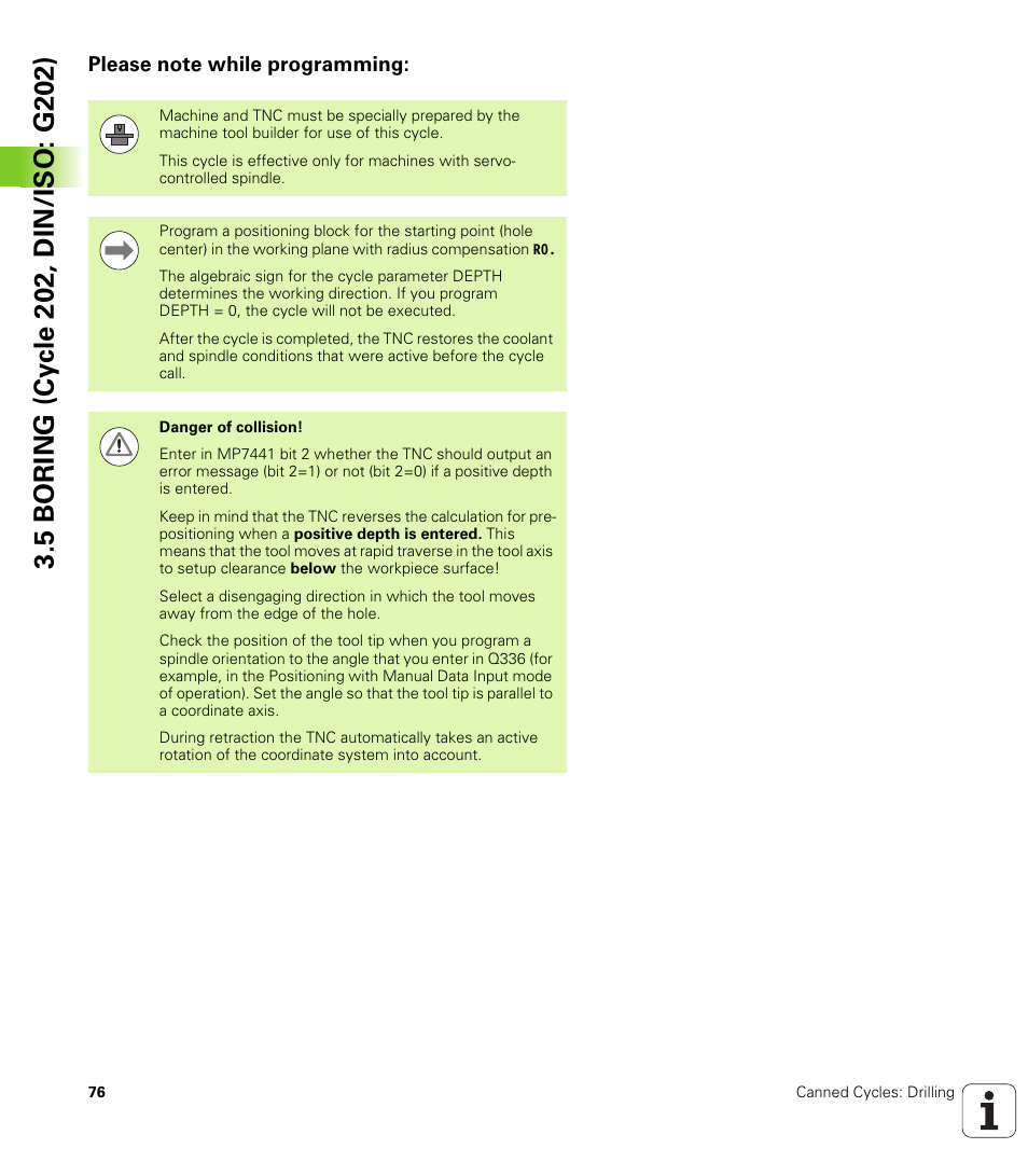 Please note while programming | HEIDENHAIN iTNC 530 (340 49x-05) Cycle programming User Manual | Page 76 / 497