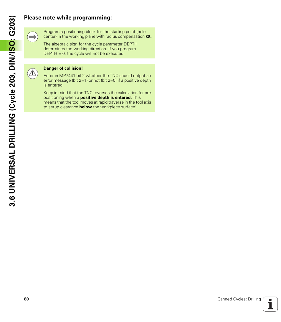 Please note while programming | HEIDENHAIN iTNC 530 (340 49x-05) Cycle programming User Manual | Page 80 / 497