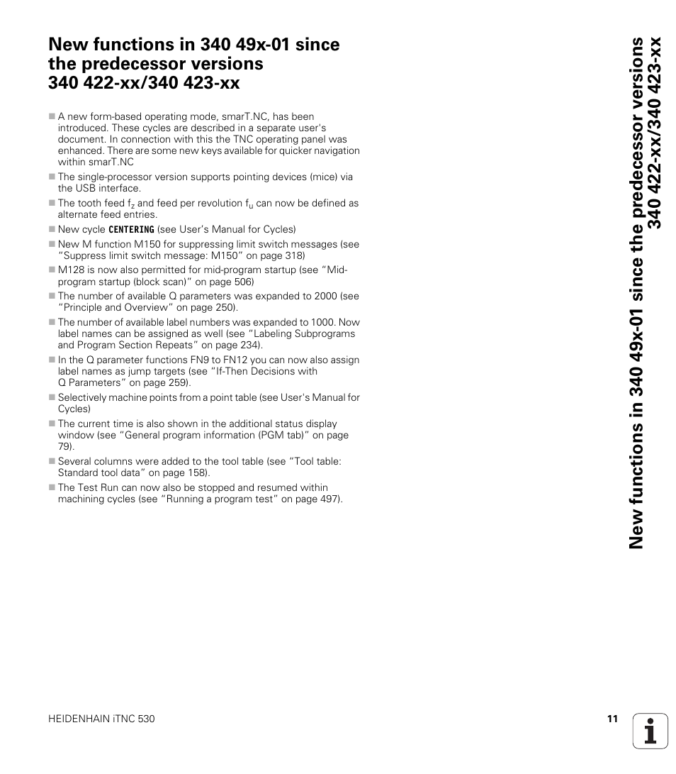 HEIDENHAIN iTNC 530 (340 49x-05) ISO programming User Manual | Page 11 / 606