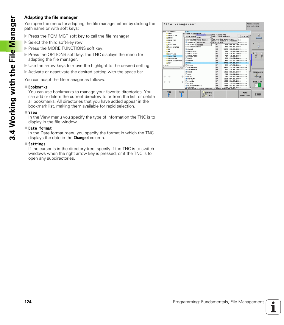 4 w o rk ing with the file manag e r | HEIDENHAIN iTNC 530 (340 49x-05) ISO programming User Manual | Page 124 / 606