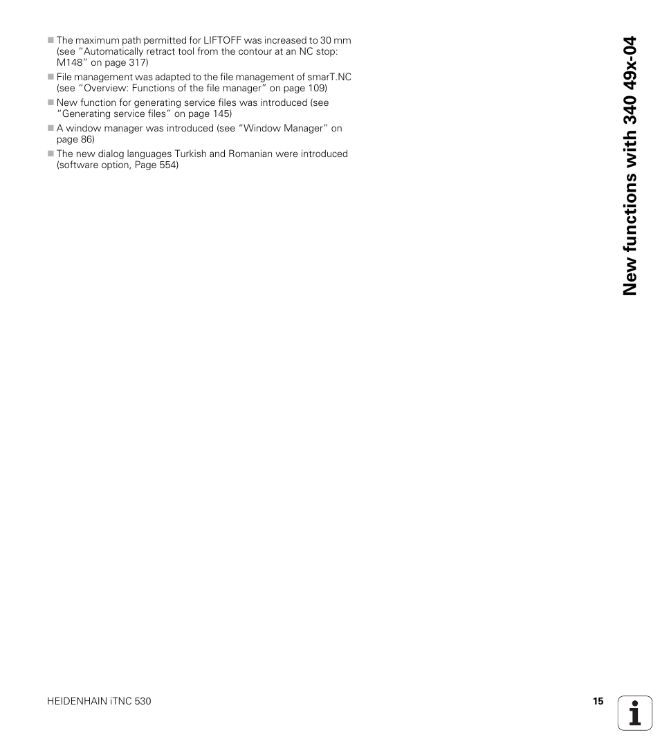 HEIDENHAIN iTNC 530 (340 49x-05) ISO programming User Manual | Page 15 / 606