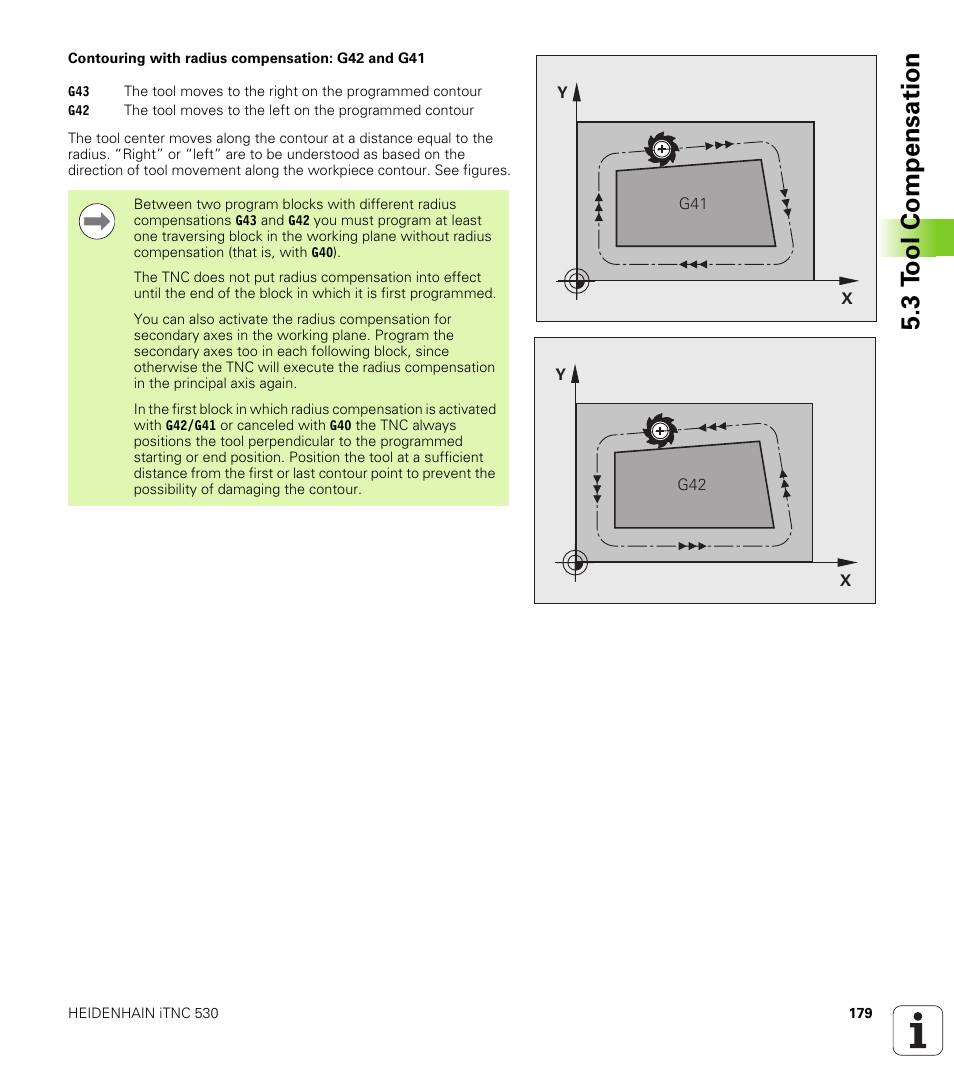 3 t ool compensation | HEIDENHAIN iTNC 530 (340 49x-05) ISO programming User Manual | Page 179 / 606