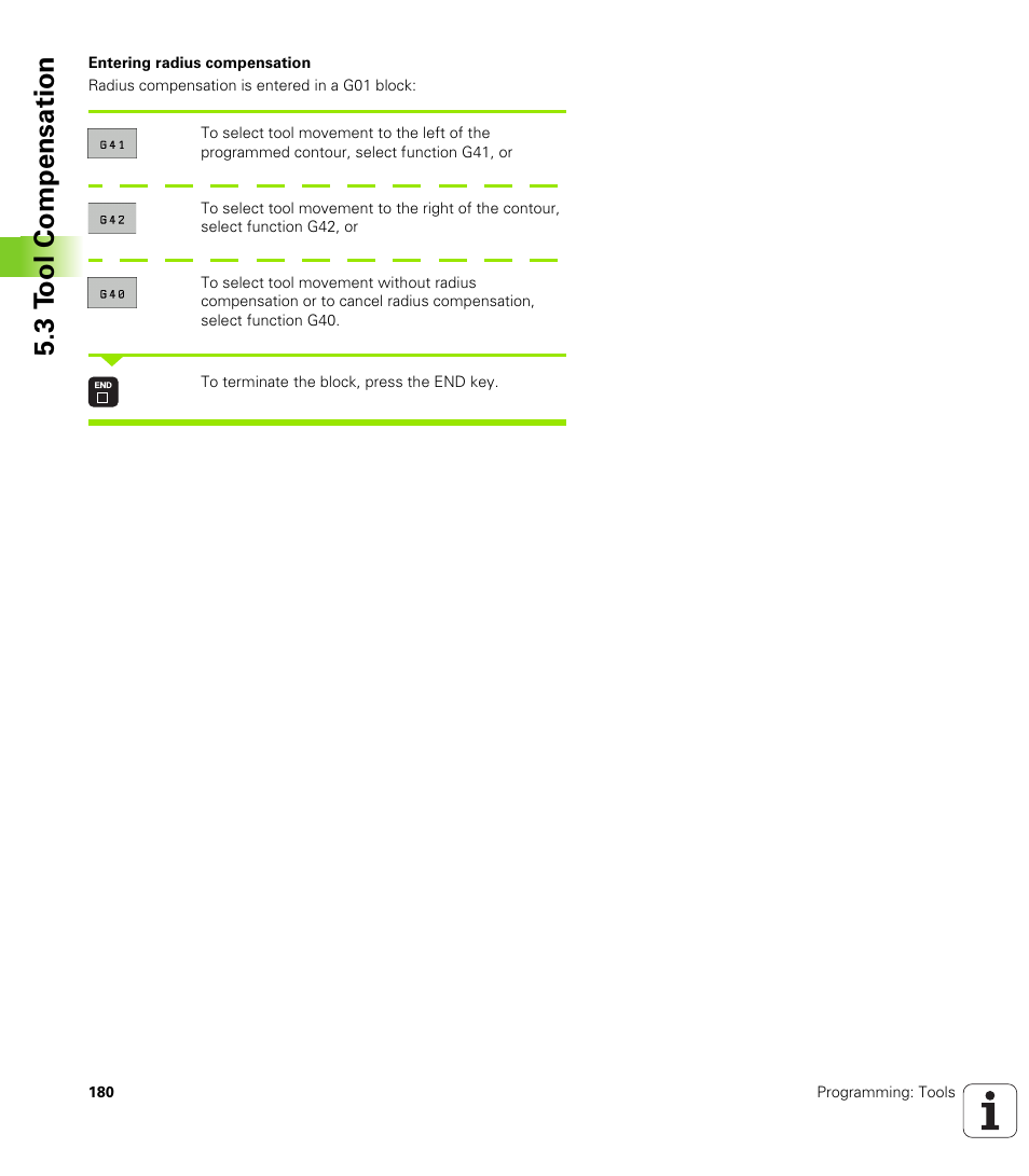 3 t ool compensation | HEIDENHAIN iTNC 530 (340 49x-05) ISO programming User Manual | Page 180 / 606