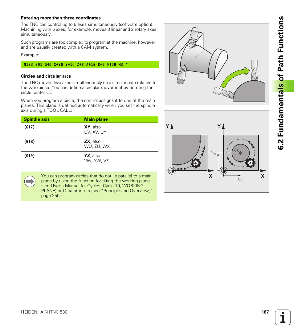 2 f undamentals of p a th f unctions | HEIDENHAIN iTNC 530 (340 49x-05) ISO programming User Manual | Page 187 / 606