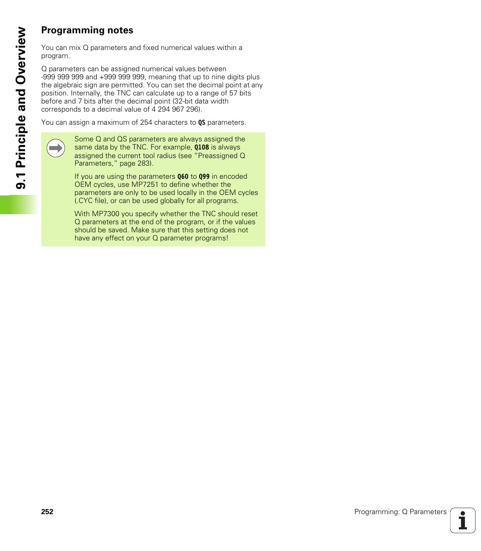 Programming notes, 1 pr inciple and ov erview | HEIDENHAIN iTNC 530 (340 49x-05) ISO programming User Manual | Page 252 / 606