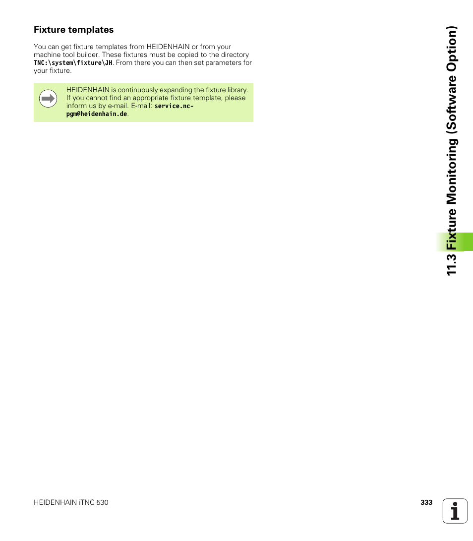 Fixture templates, 3 fixt ur e monit o ri ng (sof tw ar e option) | HEIDENHAIN iTNC 530 (340 49x-05) ISO programming User Manual | Page 333 / 606