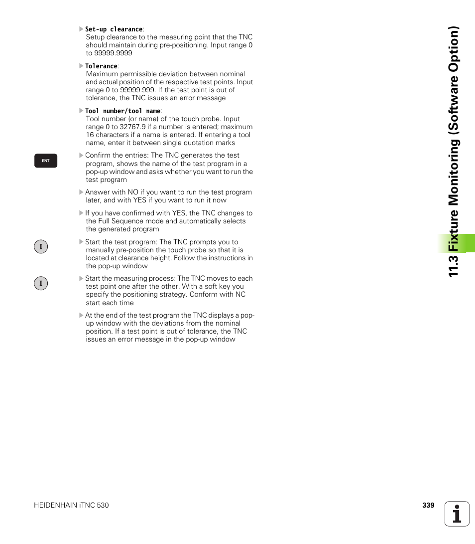 3 fixt ur e monit o ri ng (sof tw ar e option) | HEIDENHAIN iTNC 530 (340 49x-05) ISO programming User Manual | Page 339 / 606