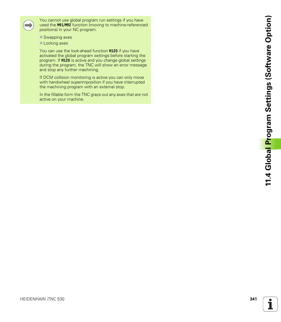 4 global pr ogr a m set tings (sof tw ar e option) | HEIDENHAIN iTNC 530 (340 49x-05) ISO programming User Manual | Page 341 / 606