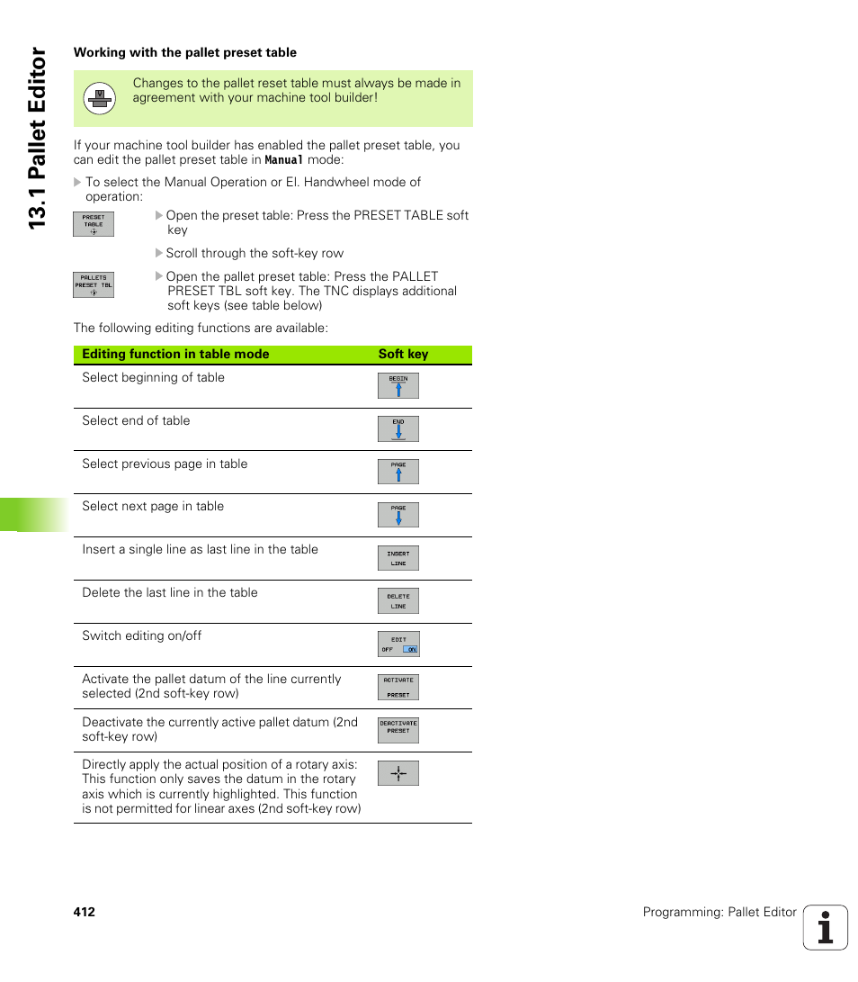 1 p a llet edit o r | HEIDENHAIN iTNC 530 (340 49x-05) ISO programming User Manual | Page 412 / 606