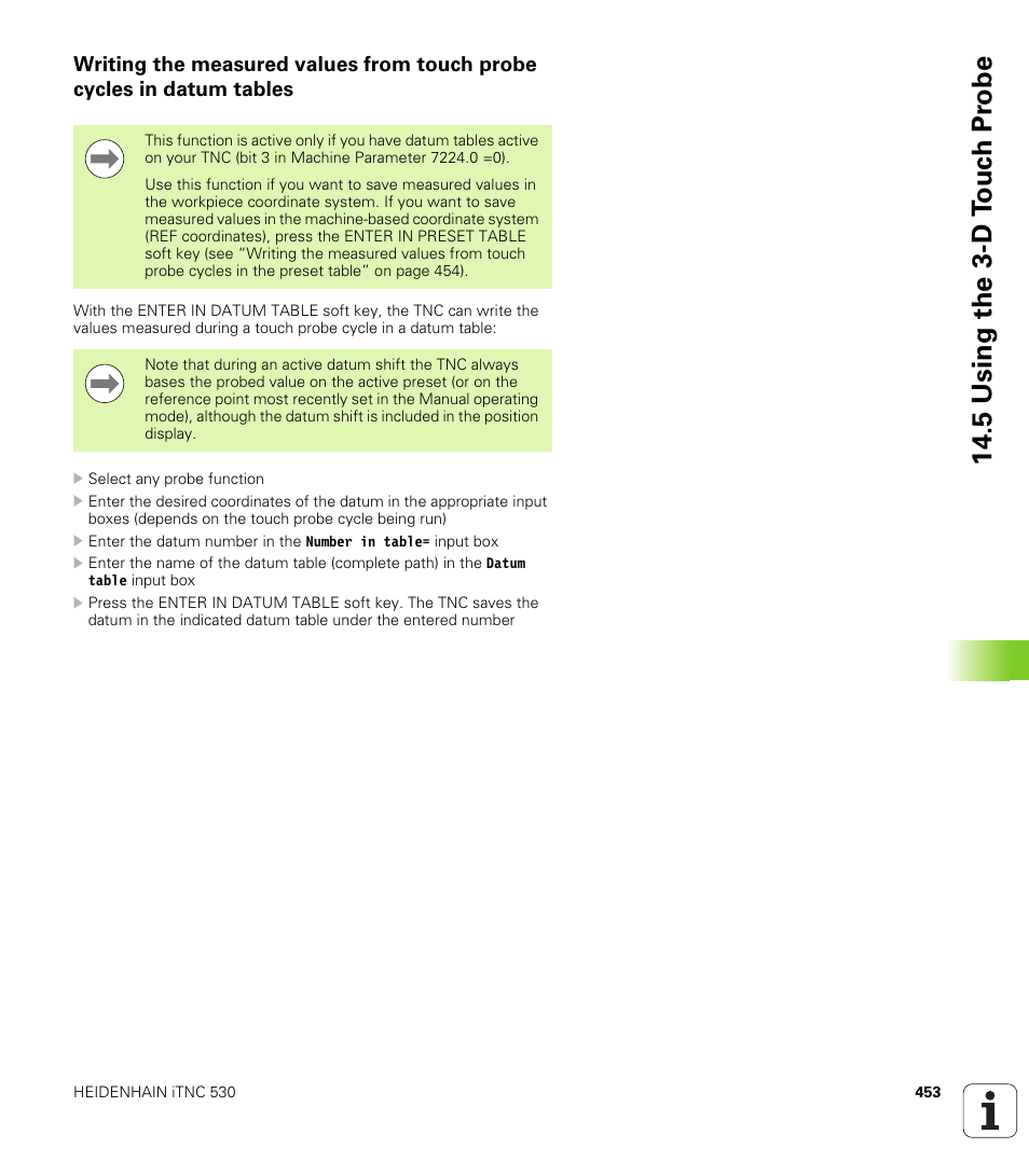5 using the 3-d t o uc h pr obe | HEIDENHAIN iTNC 530 (340 49x-05) ISO programming User Manual | Page 453 / 606