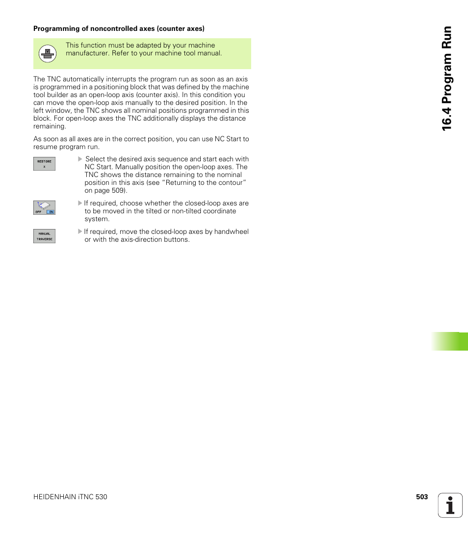 4 pr ogr am run | HEIDENHAIN iTNC 530 (340 49x-05) ISO programming User Manual | Page 503 / 606