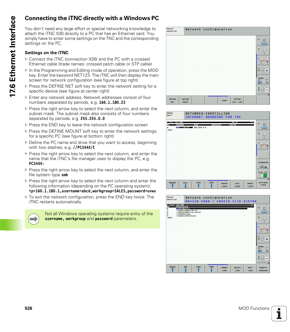 Connecting the itnc directly with a windows pc, 6 ether n et int e rf ace | HEIDENHAIN iTNC 530 (340 49x-05) ISO programming User Manual | Page 526 / 606