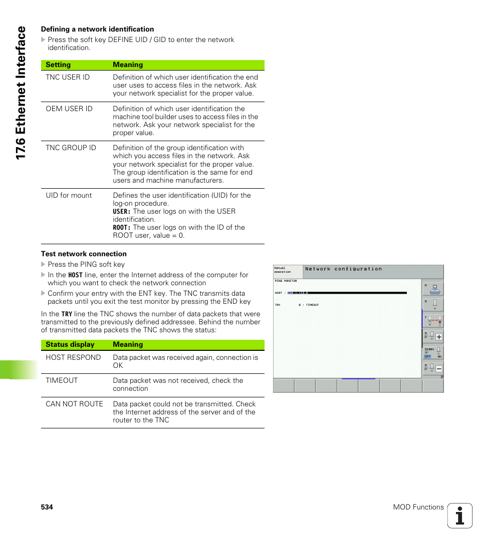 6 ether n et int e rf ace | HEIDENHAIN iTNC 530 (340 49x-05) ISO programming User Manual | Page 534 / 606