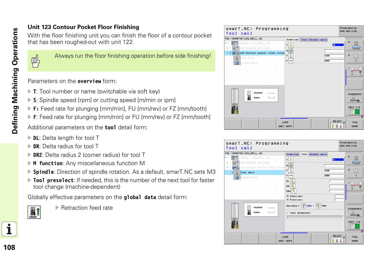 108 definin g machining operations | HEIDENHAIN iTNC 530 (340 49x-05) Pilot User Manual | Page 108 / 213