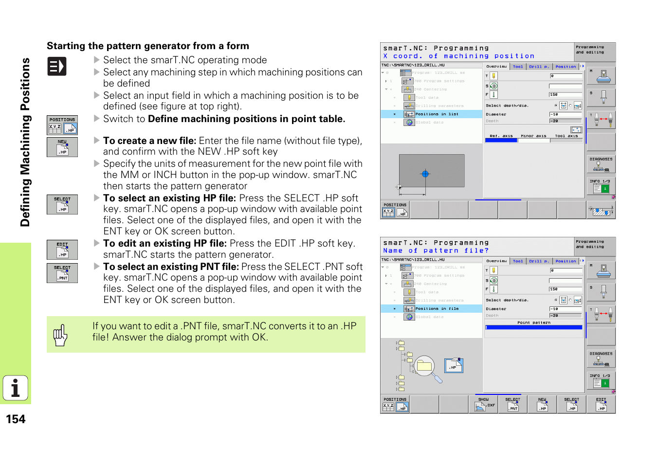 154 definin g machining po sitions | HEIDENHAIN iTNC 530 (340 49x-05) Pilot User Manual | Page 154 / 213