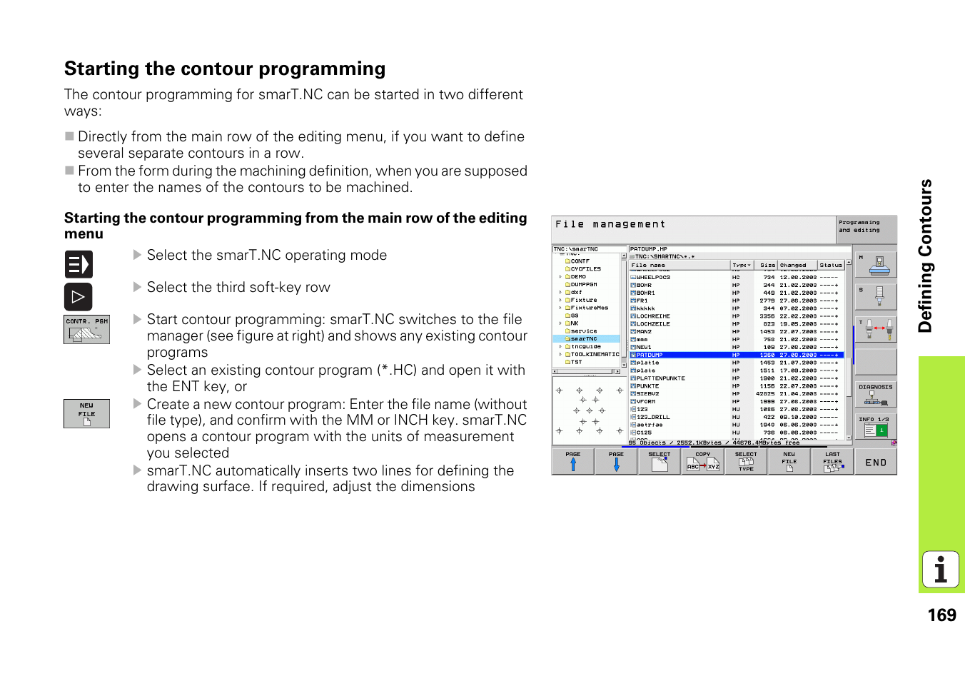 Starting the contour programming | HEIDENHAIN iTNC 530 (340 49x-05) Pilot User Manual | Page 169 / 213