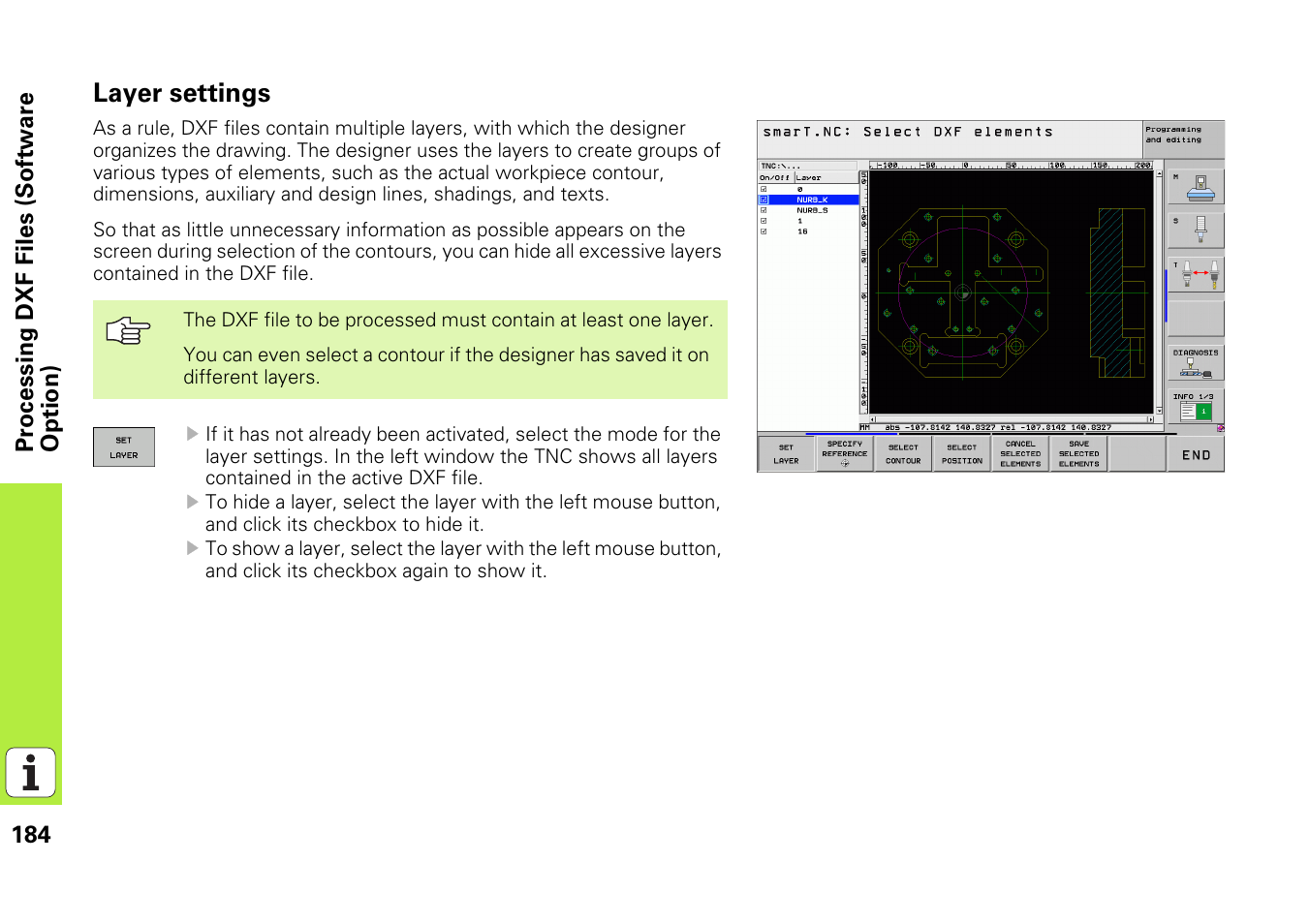 Layer settings | HEIDENHAIN iTNC 530 (340 49x-05) Pilot User Manual | Page 184 / 213