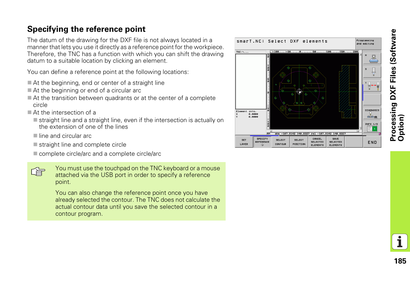 Specifying the reference point | HEIDENHAIN iTNC 530 (340 49x-05) Pilot User Manual | Page 185 / 213