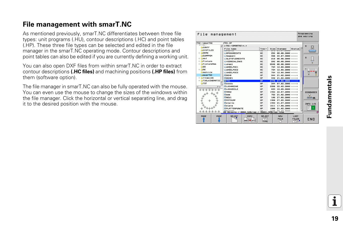 File management with smart.nc | HEIDENHAIN iTNC 530 (340 49x-05) Pilot User Manual | Page 19 / 213