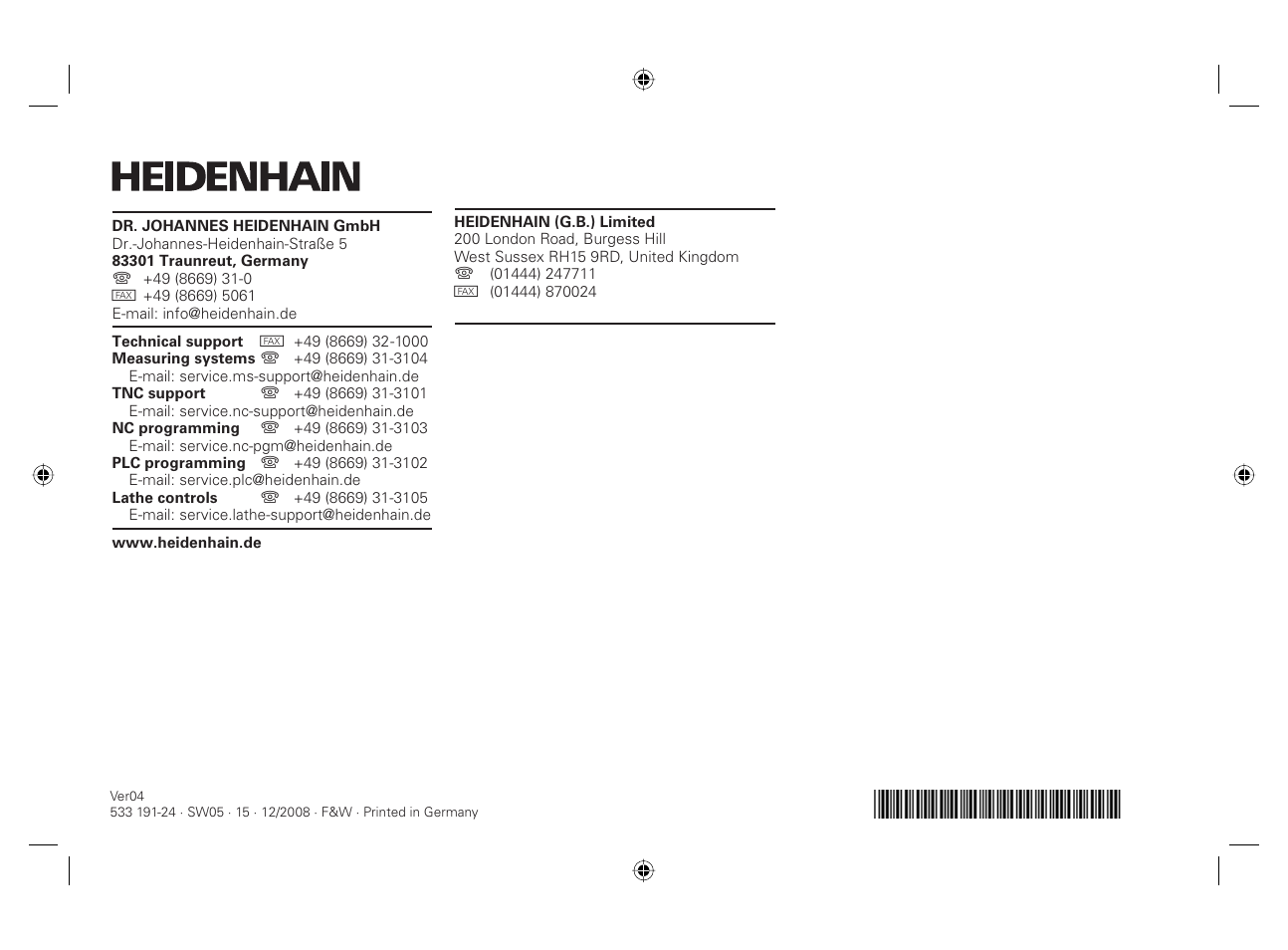 HEIDENHAIN iTNC 530 (340 49x-05) Pilot User Manual | Page 213 / 213