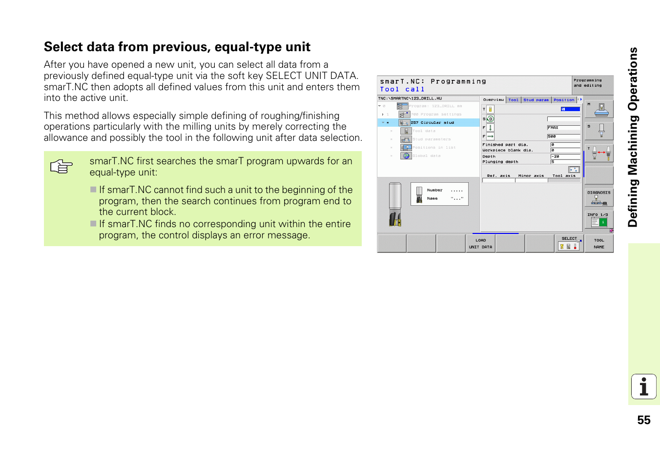 Select data from previous, equal-type unit | HEIDENHAIN iTNC 530 (340 49x-05) Pilot User Manual | Page 55 / 213