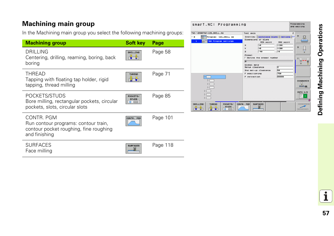 Machining main group | HEIDENHAIN iTNC 530 (340 49x-05) Pilot User Manual | Page 57 / 213