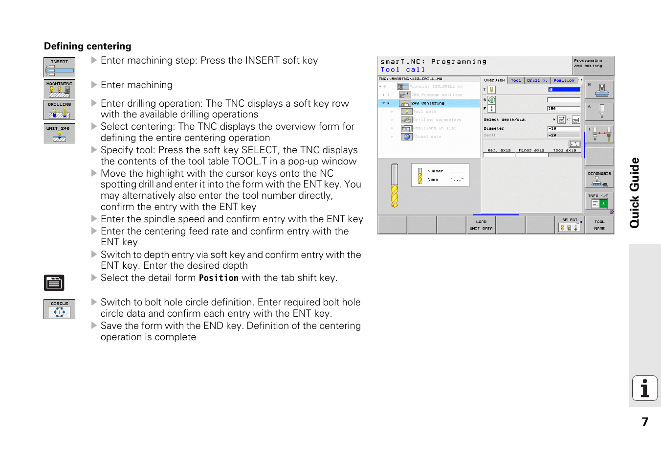7quick guide | HEIDENHAIN iTNC 530 (340 49x-05) Pilot User Manual | Page 7 / 213