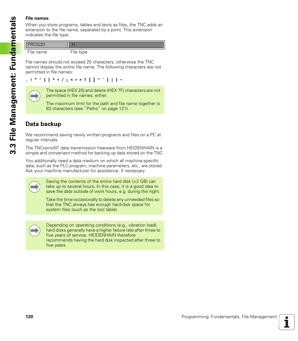 Data backup, 3 file manag e ment: f undamentals | HEIDENHAIN iTNC 530 (340 49x-06) User Manual | Page 120 / 713