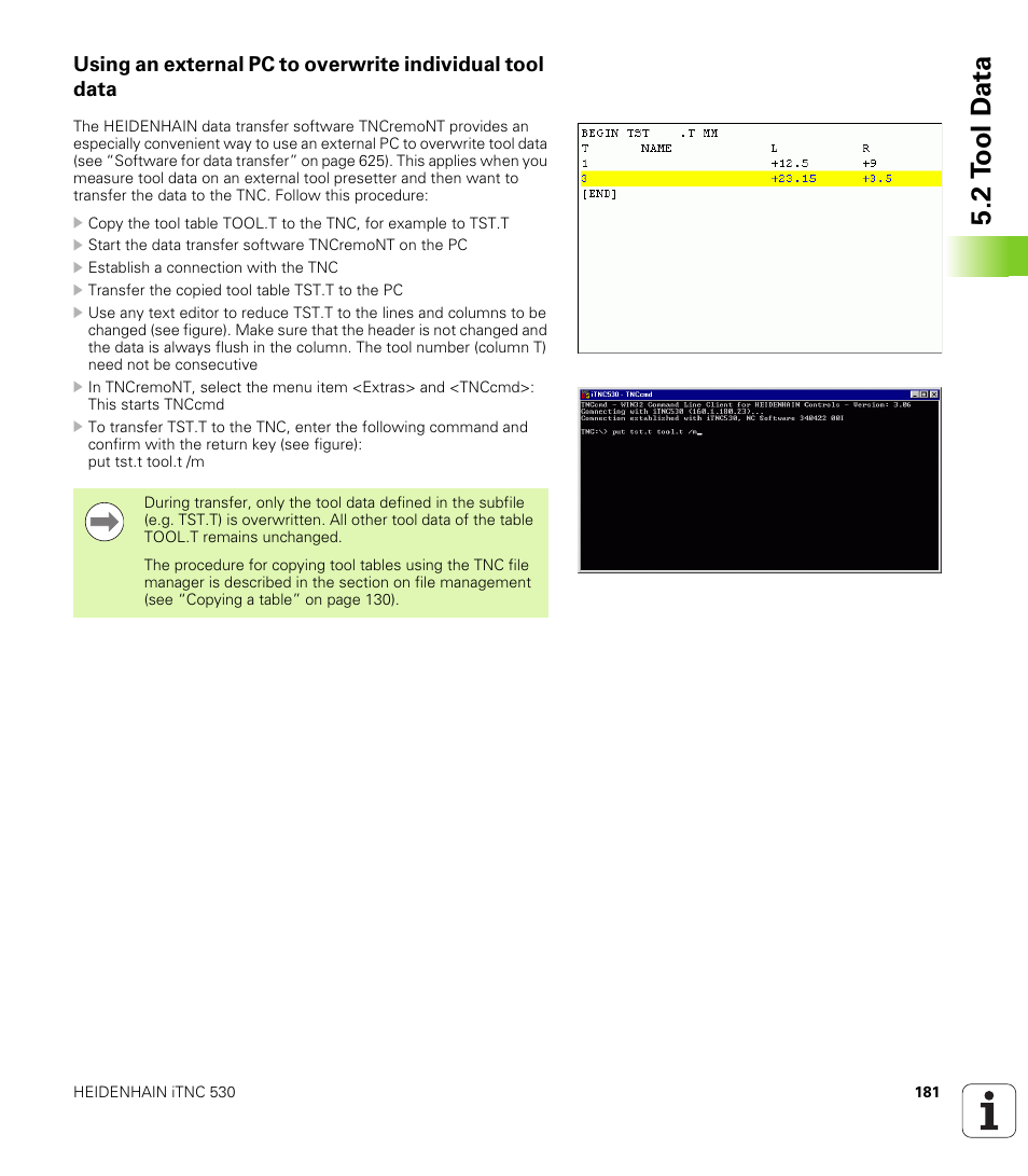 2 t ool d a ta | HEIDENHAIN iTNC 530 (340 49x-06) User Manual | Page 181 / 713